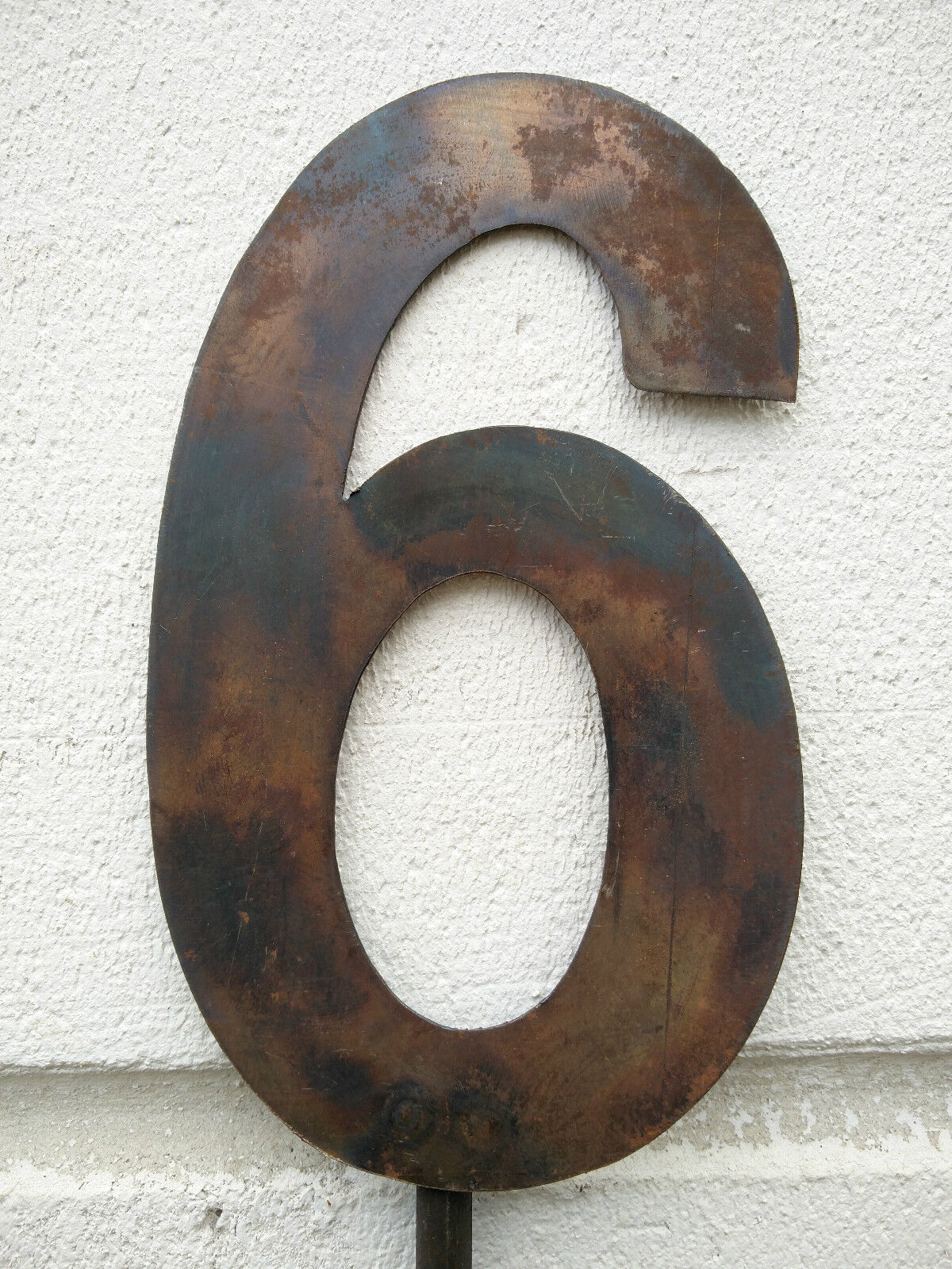 House number made of metal garden stake handmade H115cm