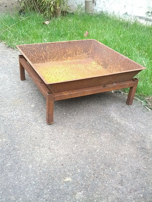 50cm fire bowl plant bowl with stand, rust finish