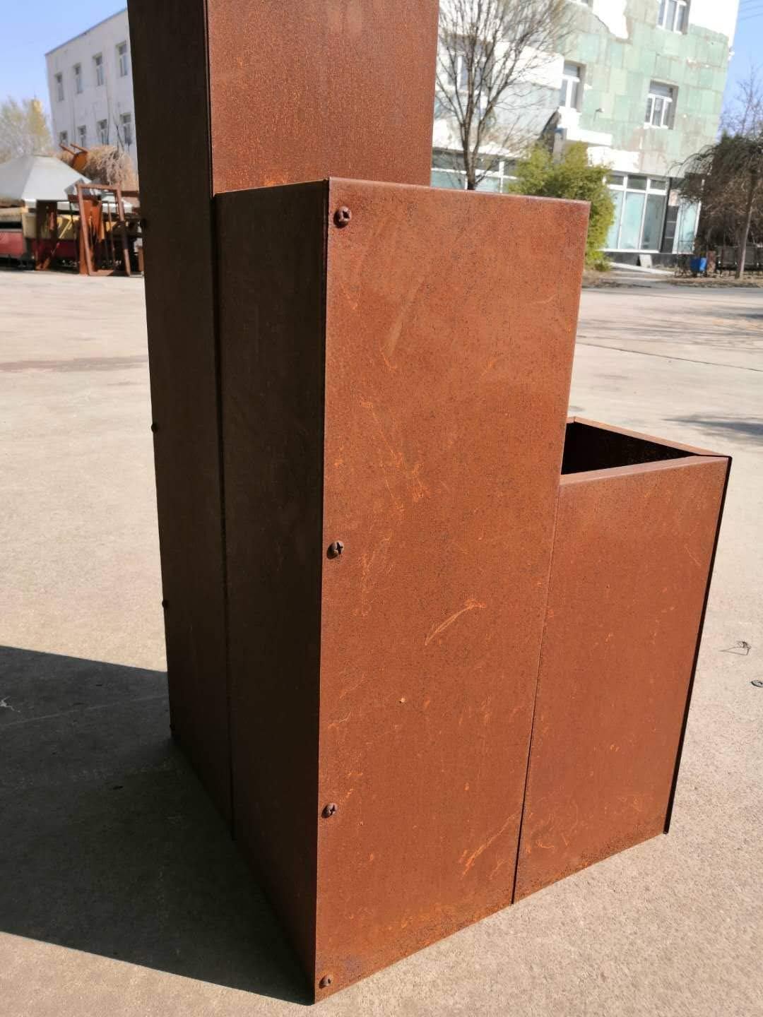 Noble rust plant pot made of metal 1mm rust plant pot L40B40H80cm, 9kg, 032003,