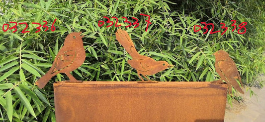 3 St. in set Edelrost  Garten Vogel aus Metall 1mm , 032336/337/338