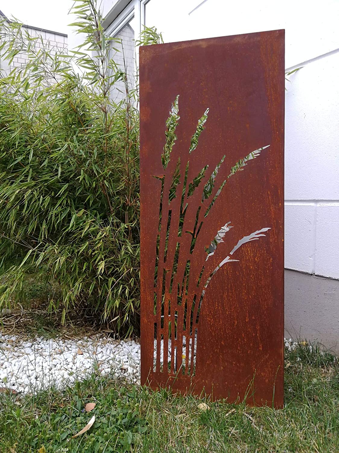 Patina garden privacy screen made of Corten steel 1.2mm W75H180cm