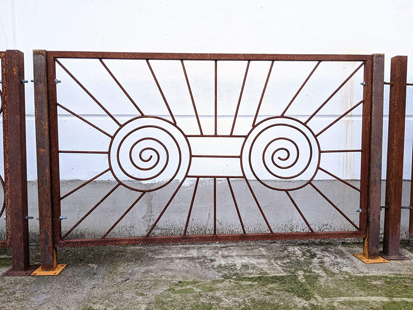 Noble rust garden fences metal fence iron fence wrought iron fence fence elements metal rust handmade total L145cm (135+5+5), total H90cm (80+10)