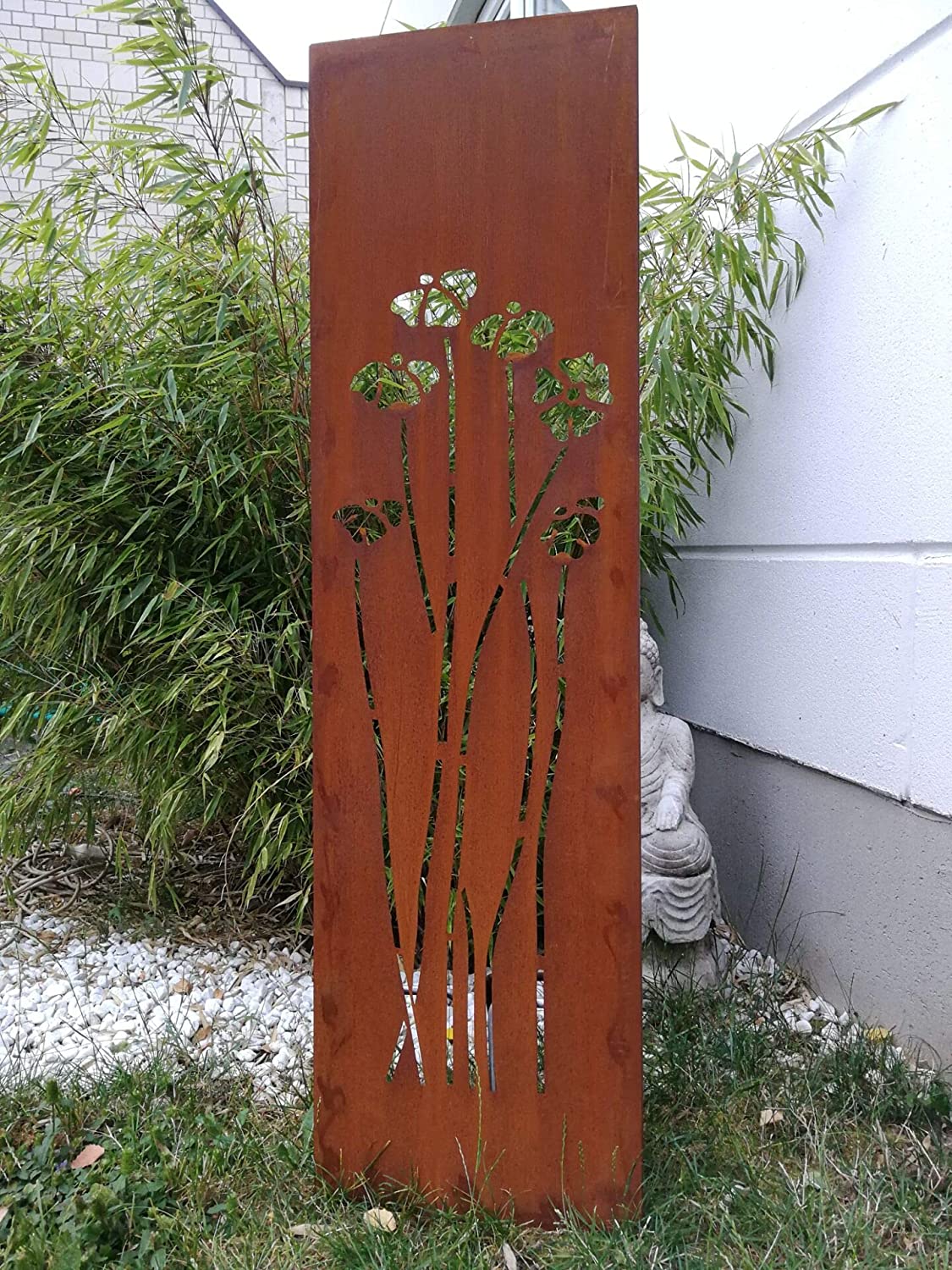 Patina garden privacy screen metal 1mm rust privacy screen handcrafted