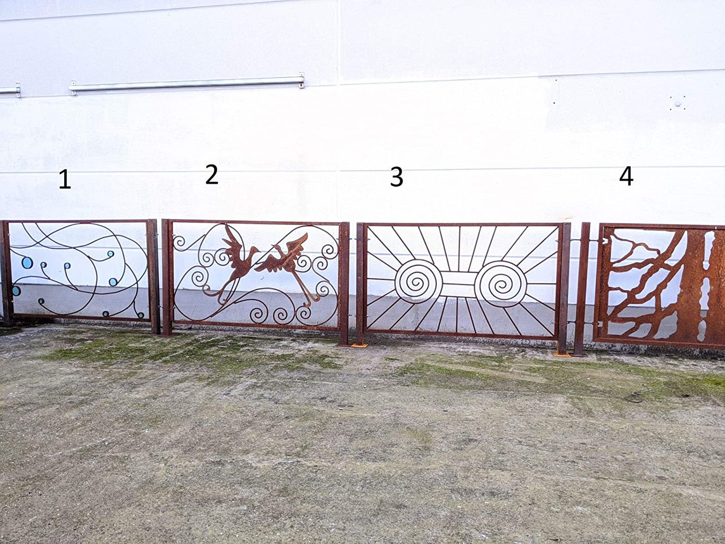 Noble rust garden fences metal fence iron fence wrought iron fence fence elements metal rust handmade total L145cm (135+5+5), total H90cm (80+10)