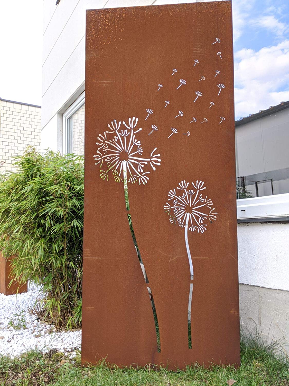 Patina garden privacy screen made of Corten steel 1.2mm W75H180cm