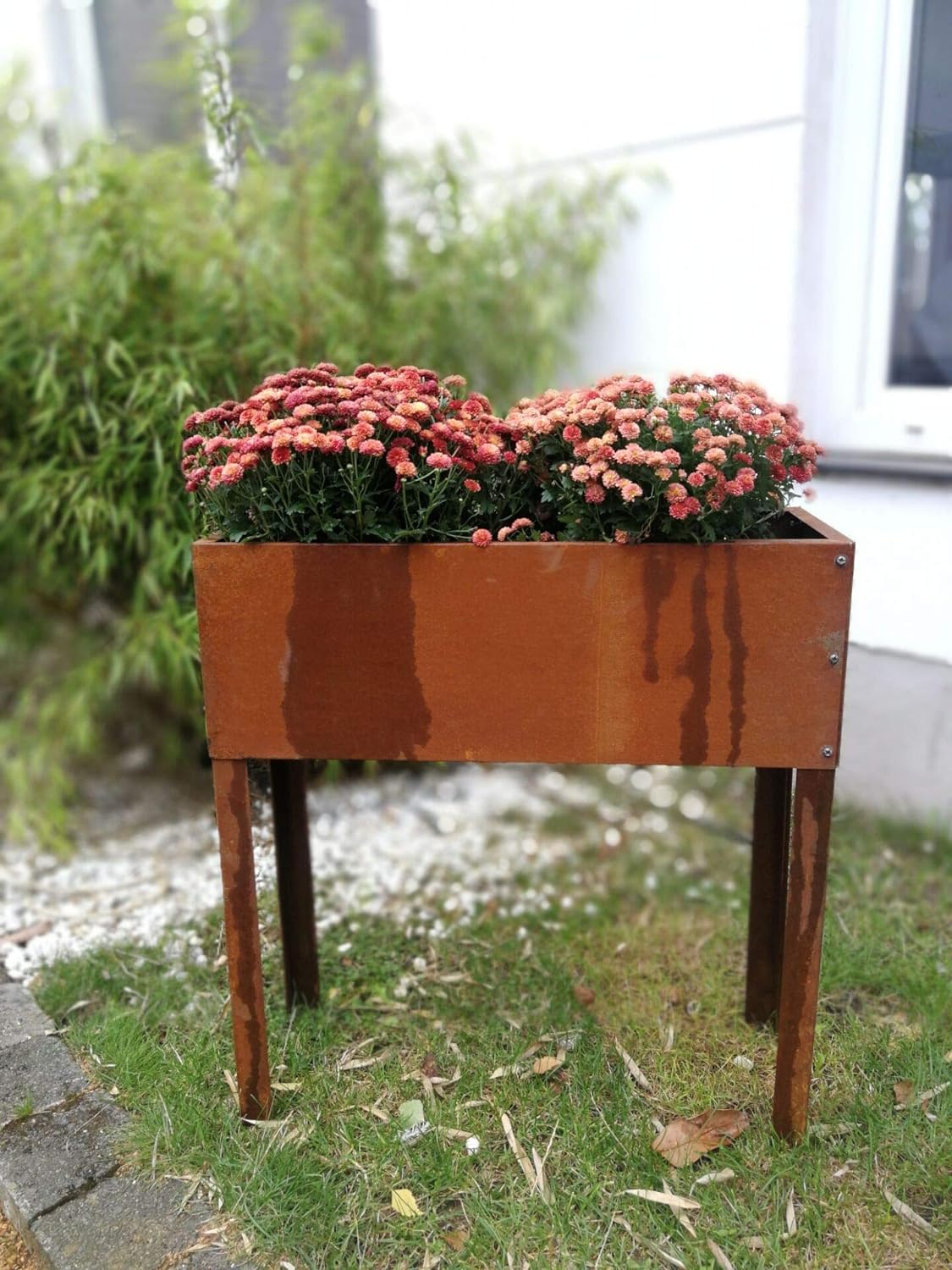 Edelrost Garten Pflanzschale Blumentopf aus Metall Rost Handarbeit 032001