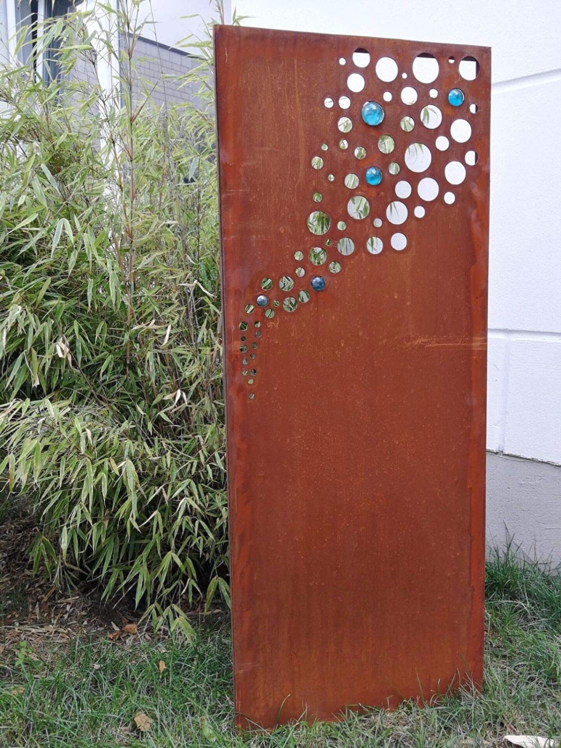 Patina garden privacy screen made of Corten steel 1.2mm W75H180cm