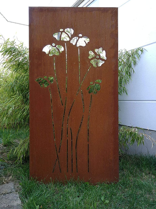 Patina garden privacy screen metal 1mm rust privacy screen handcrafted