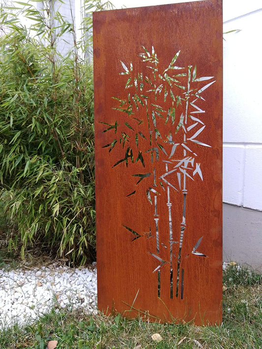 Patina garden privacy screen made of Corten steel 1.2mm W75H180cm