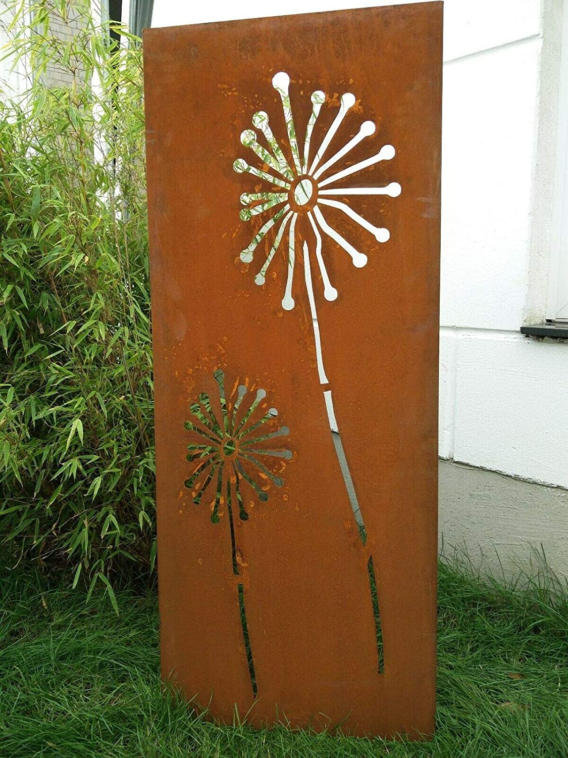 Patina privacy screen wall rust privacy screen garden accessories dandelion031654