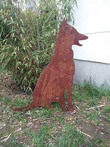 Garden dog made of rust metal garden figure L65 * H85cm 031871