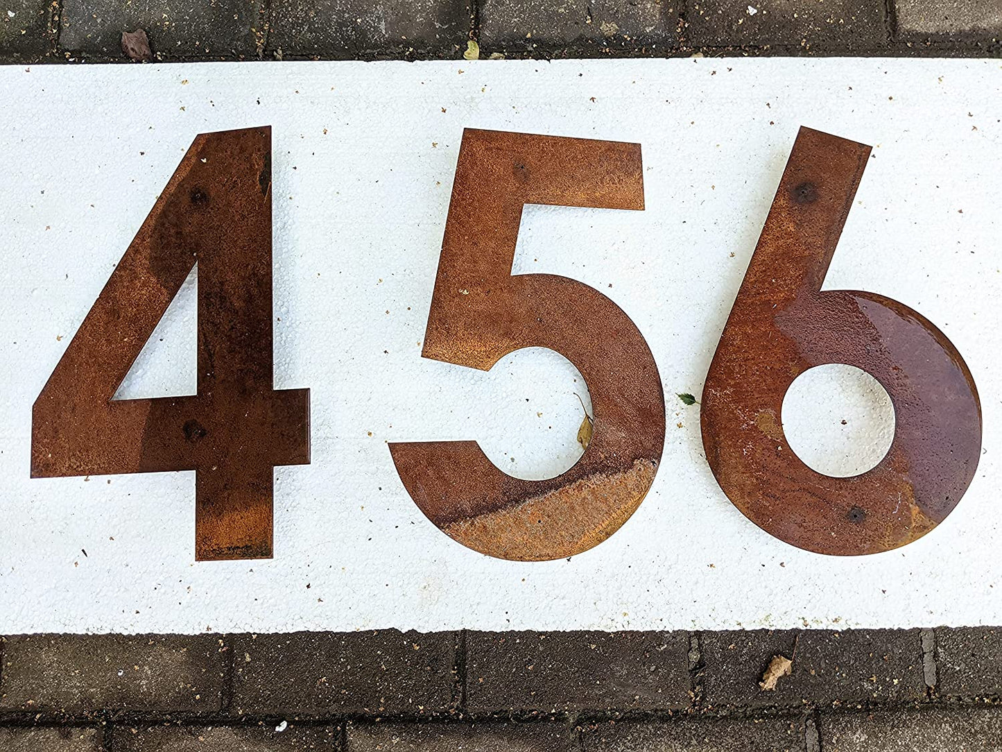 Rusted metal house number 1mm handmade H35cm