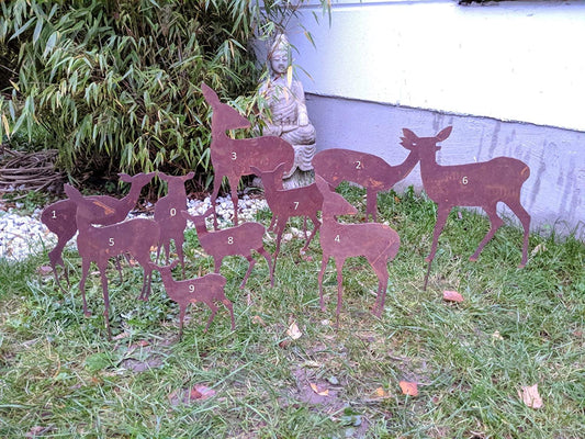 Edelrost Hirschfamilie Metall-Hirsch Rost  Weihnachtsdeko