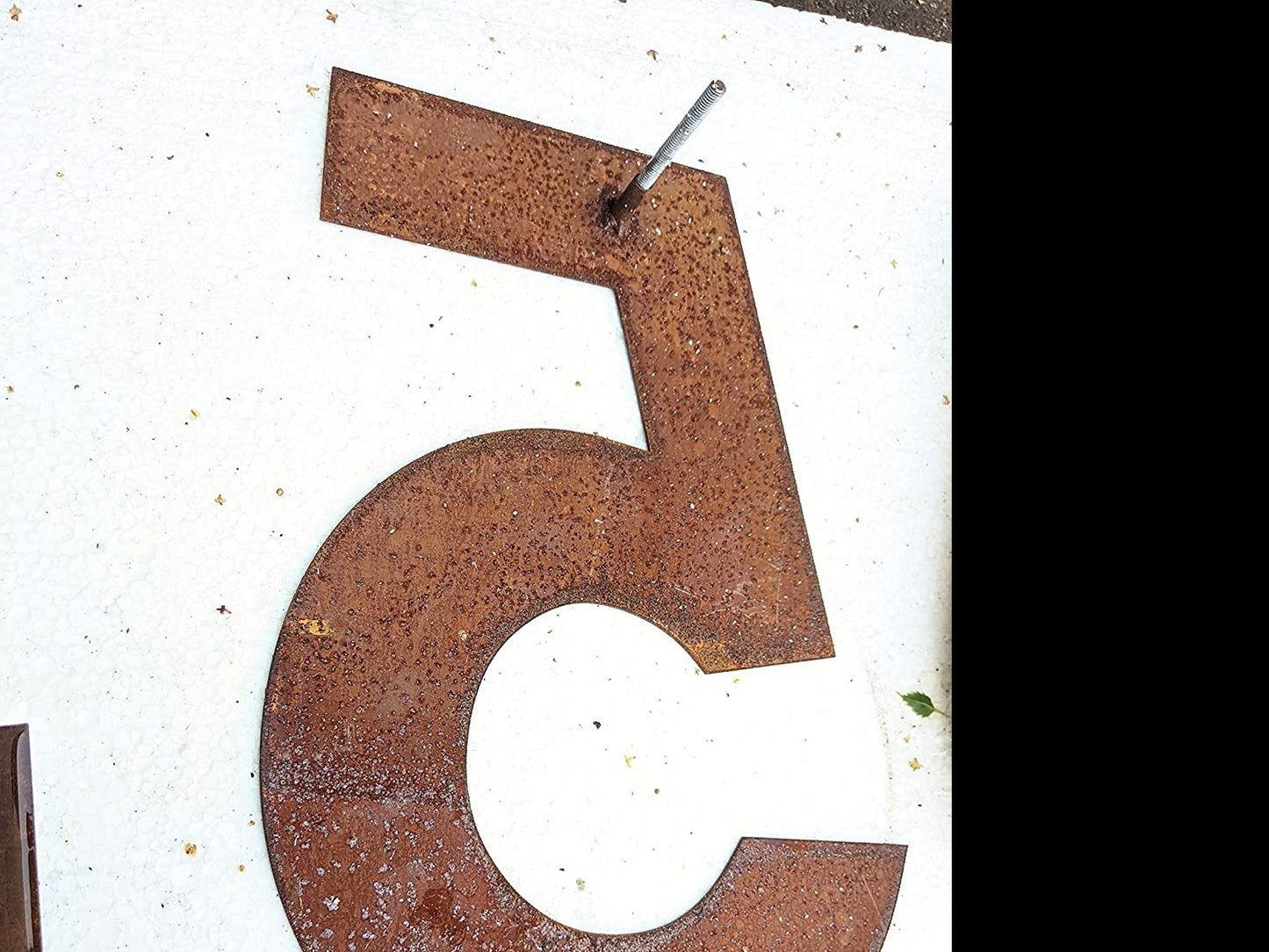 Rusted metal house number 1mm handmade H35cm