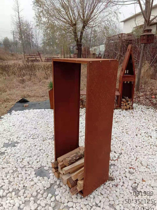 Firewood rack garden firewood shelter wood rack firewood rust metal 031999