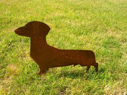 Garden stake dachshund