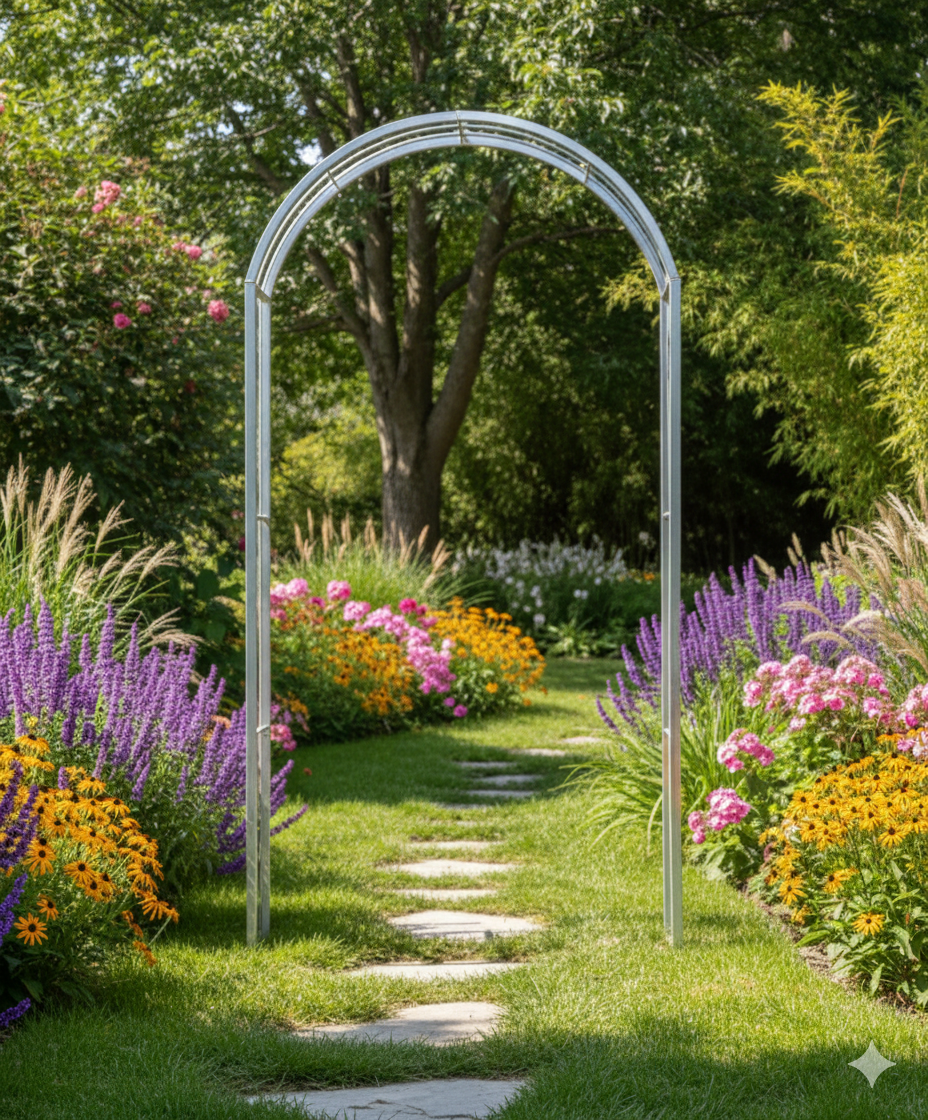 Zen Man Garten Rosenbogen aus verzinktem Metall