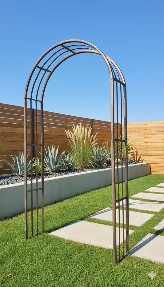 Edelrost Garten Rankgitter Rosenbogen Höhe: 220cm ,Länge: 150cm, 032153