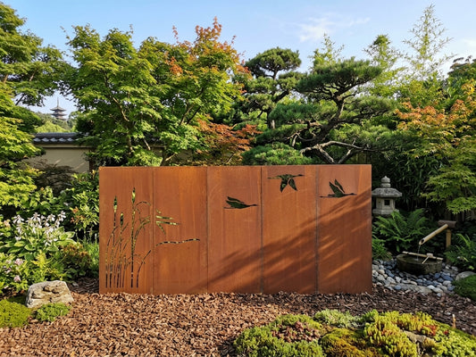 Edelrost Jardín Pantalla de Privacidad de Metal 1mm Longitud 375cm (75cm*5 Unidades) 032106