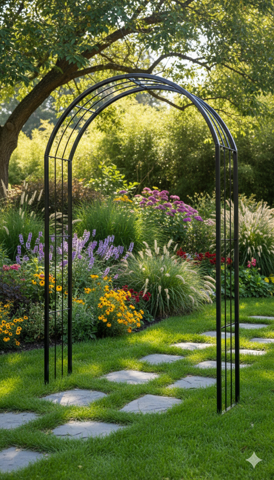 Rosenbogen Metall anthrazit Rosenhilfe Rankhilfe Rosenranke Höhe: 220 cm