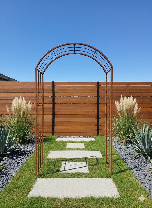 Edelrost Garten Rankgitter Rost Rosenbogen Höhe: 220cm ， 031991