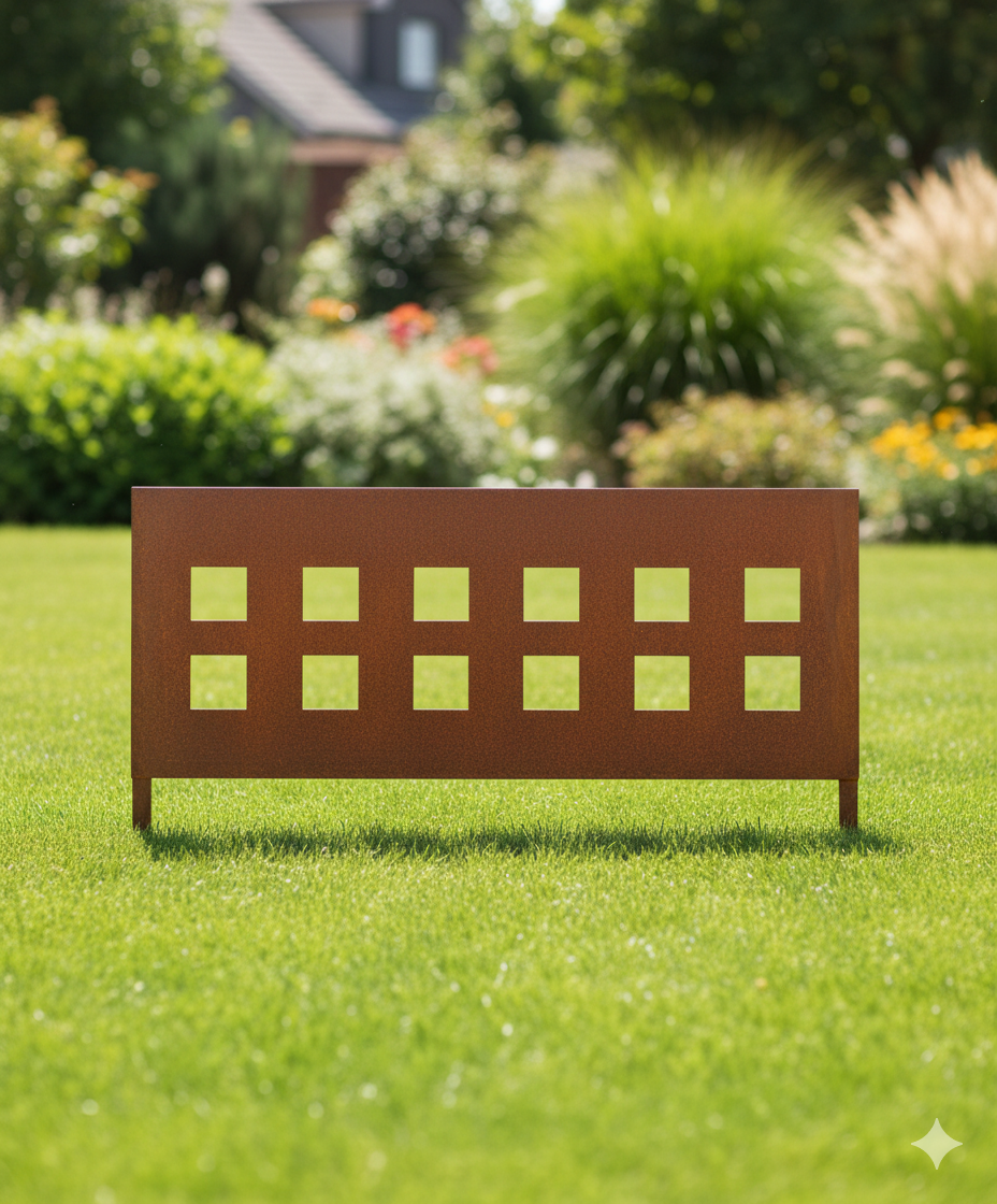 Edelrost Garten Rasenkanten aus Metall ,Gartendeko ,Höhe: 30cm