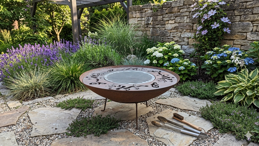 Tazón de fuego 60cm con parrilla de acero inoxidable 1.7mm, set de tazón de fuego para BBQ en el jardín