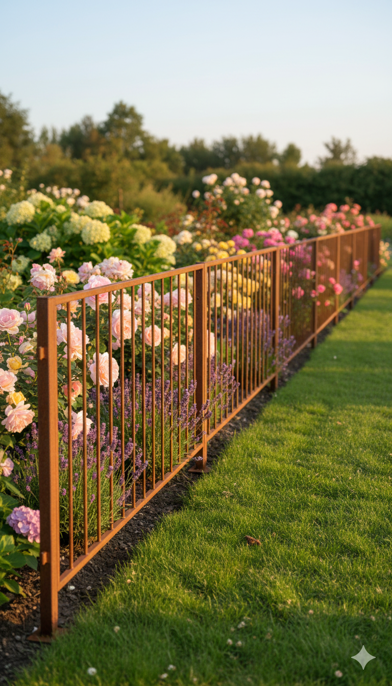 Edelrost Gartenzäune Metallzaun Eisenzaun Schmiedezaun Zaunelemente 032086