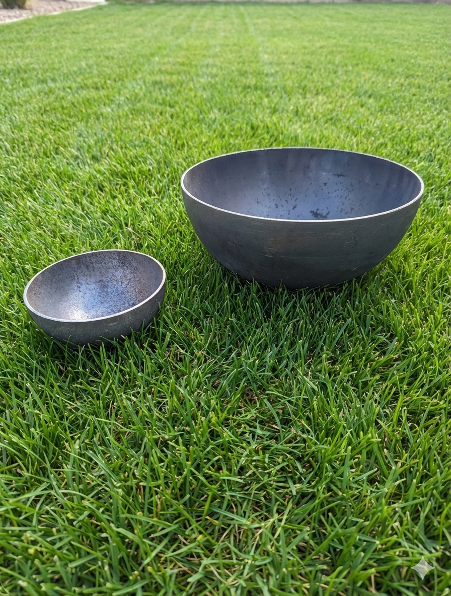 Stahl-Halbhohlkugel ø100mm--ø400mm, glatt, Wandstärke 3mm, ohne Bohrung