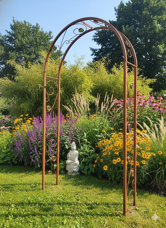 Edelrost Rosenbogen,Garten Rosenhilfe, 031931 ,Höhe:220cm,Länge:120cm ,Breite:30cm