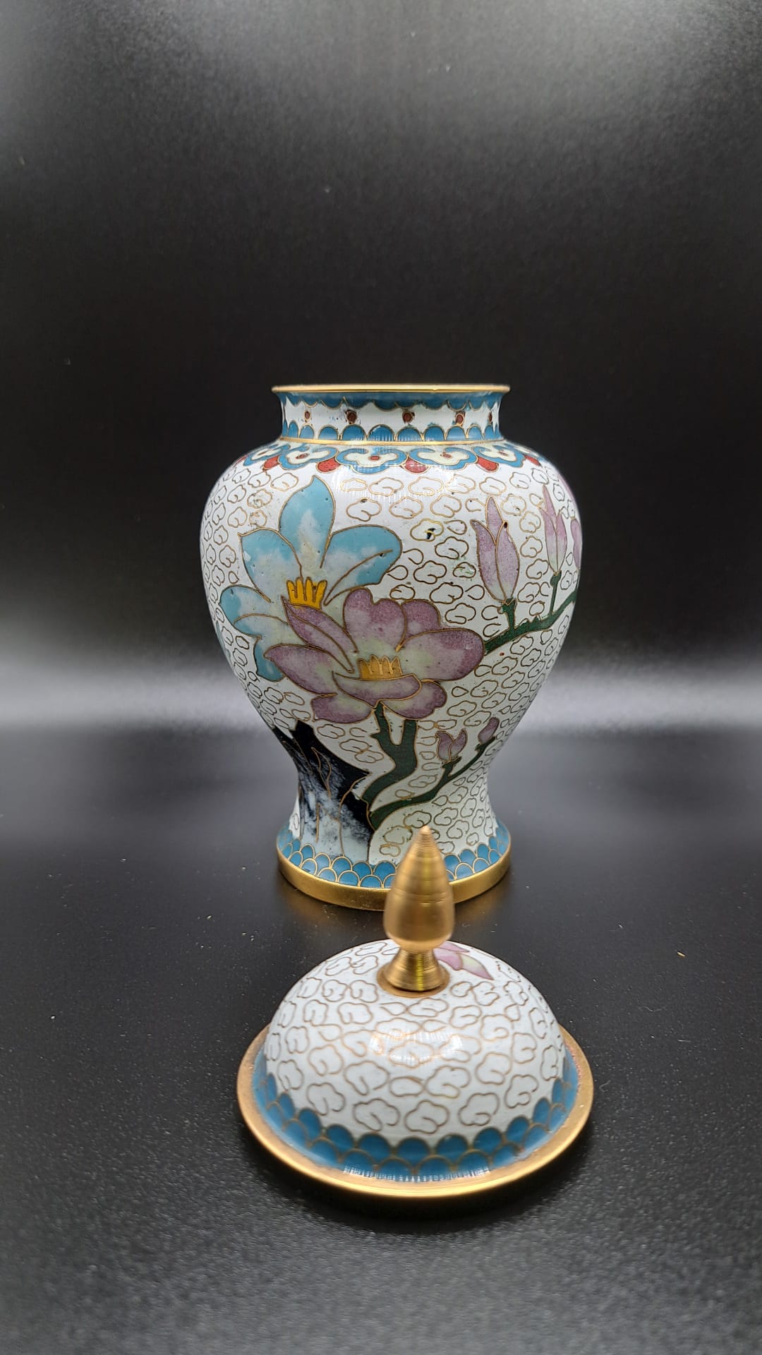 China, Cloisonne, sehr schöne vase, Blumen  A2-3