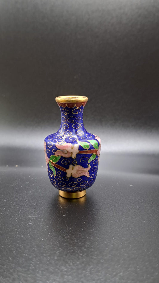 China, Cloisonne, sehr schöne vase, Blumen 5,5x3,5cm A2-3