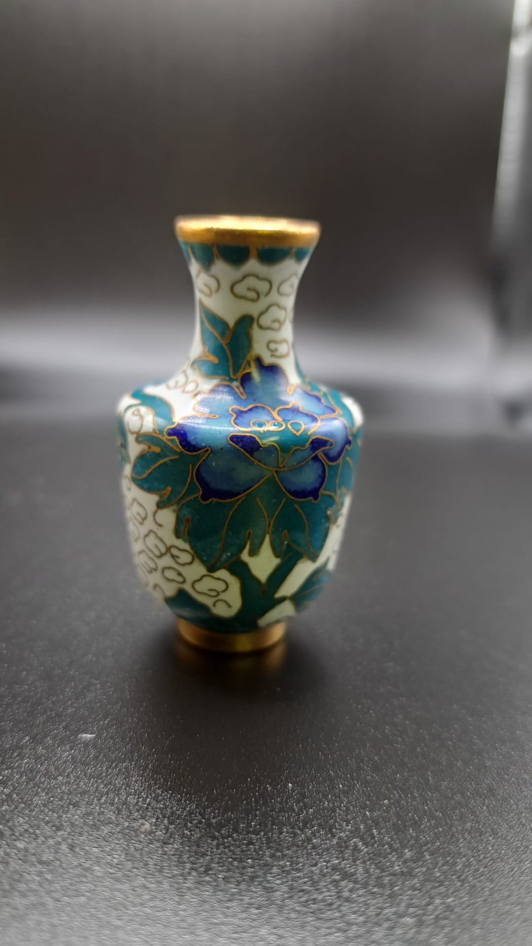 China, Cloisonne, sehr schöne vase, Blumen 5,5x3,5cm A2-3