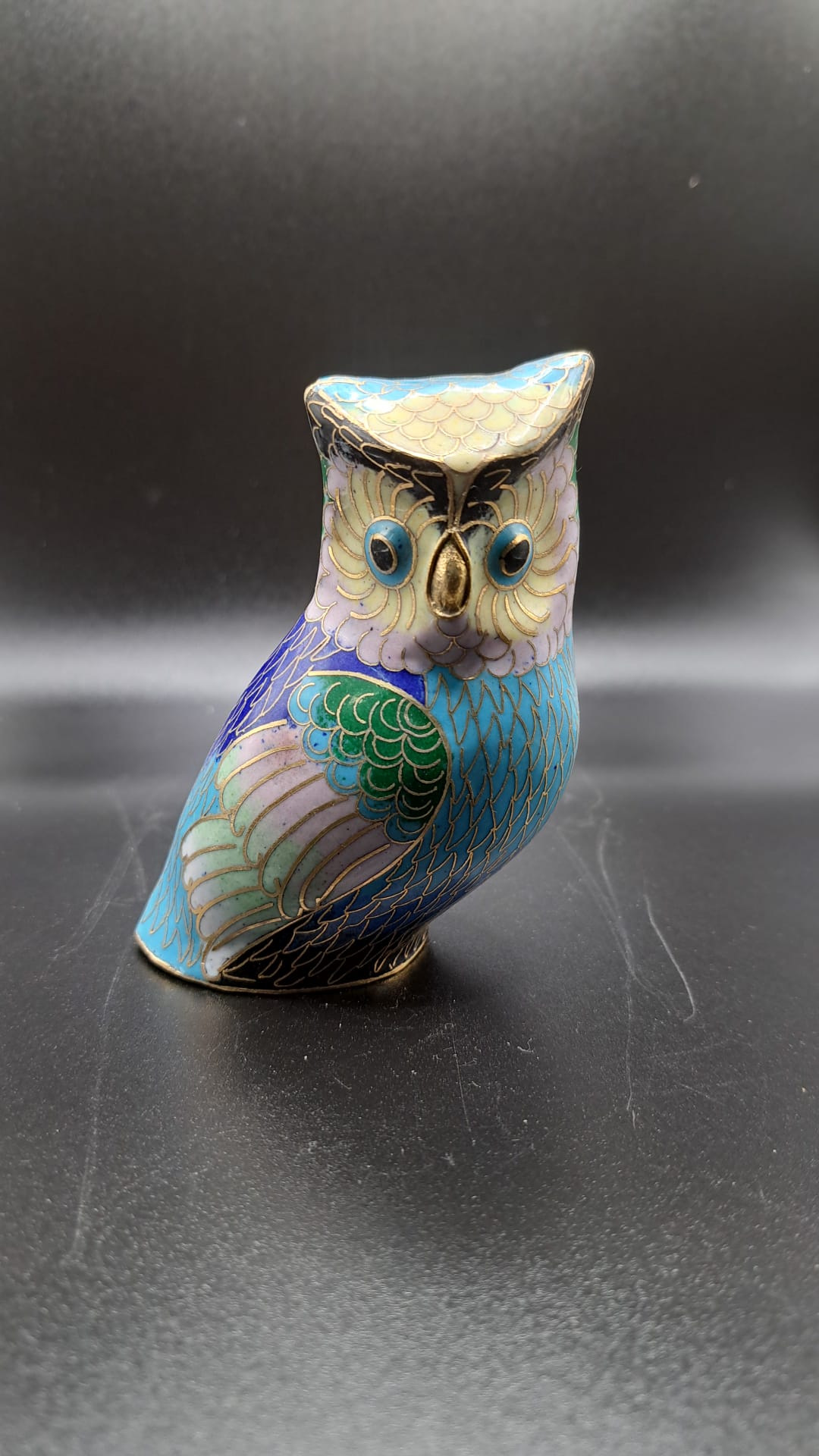 CLOISONNE owl figures 9x7x4cm Aa1-4