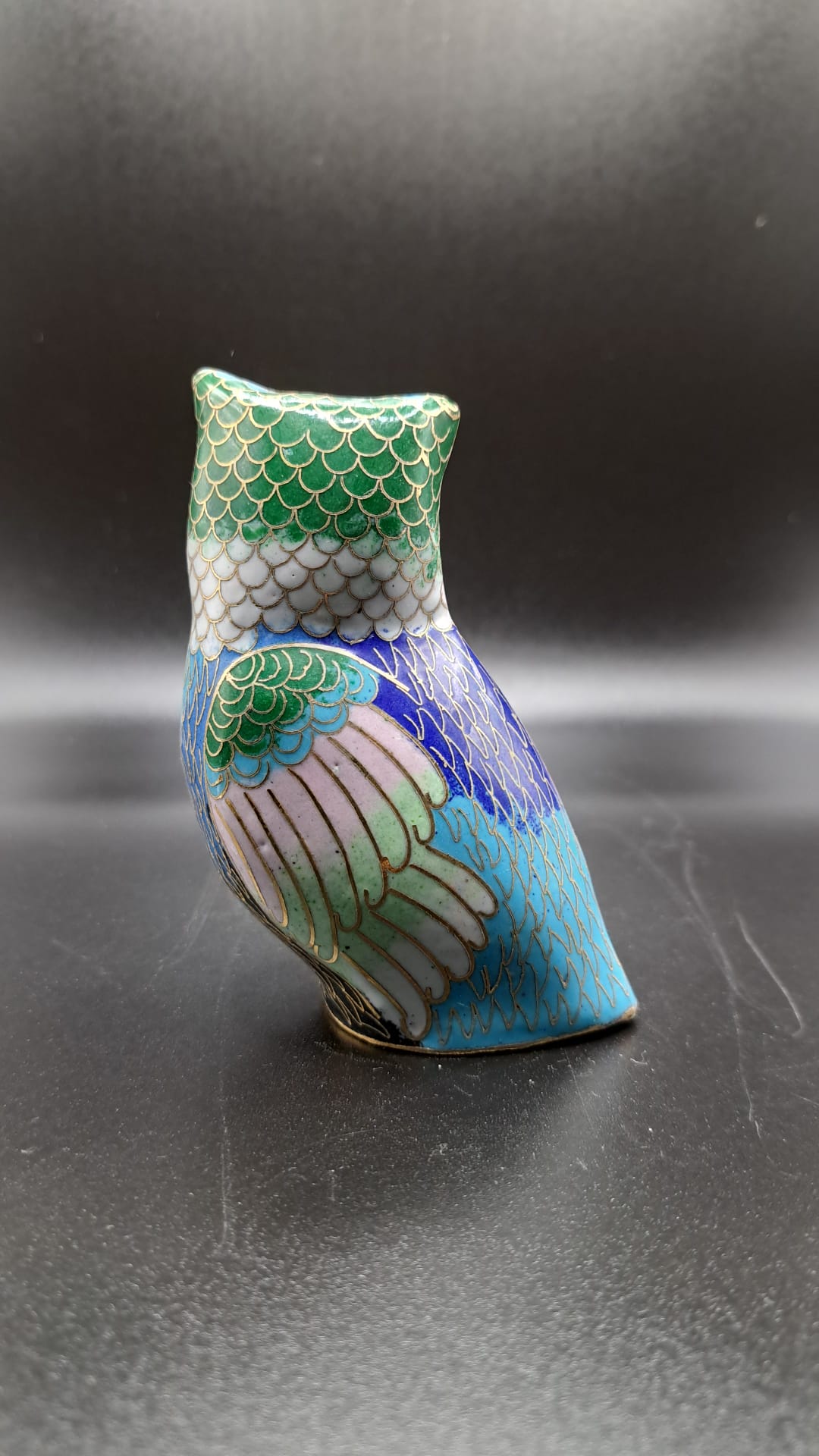 CLOISONNE owl figures 9x7x4cm Aa1-4