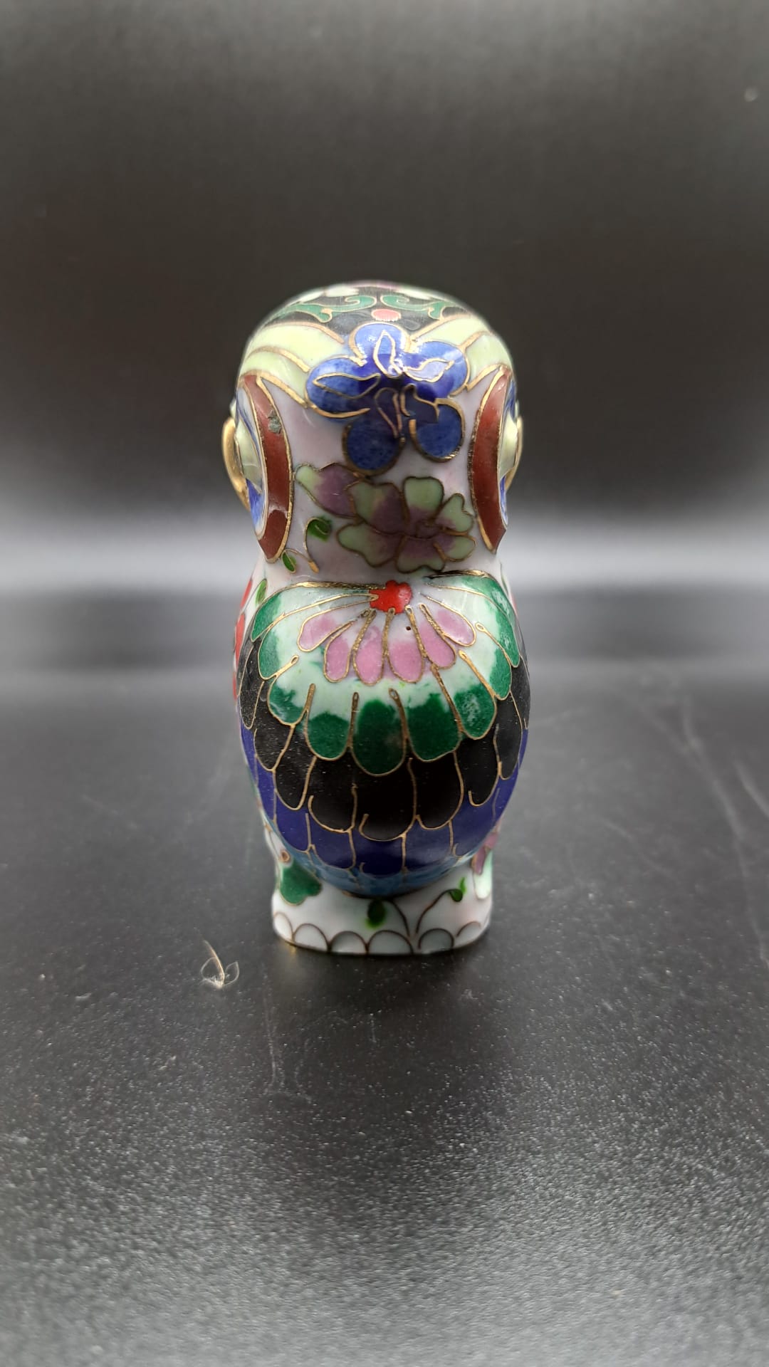 CLOISONNE owl figure 8x6x4cm Aa2-2-3