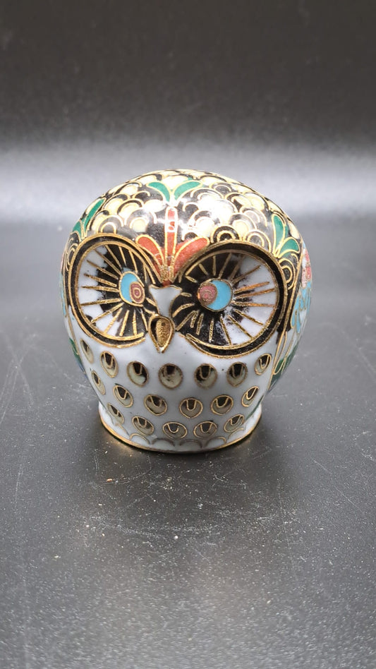 CLOISONNE owl figure Aa2-2-2