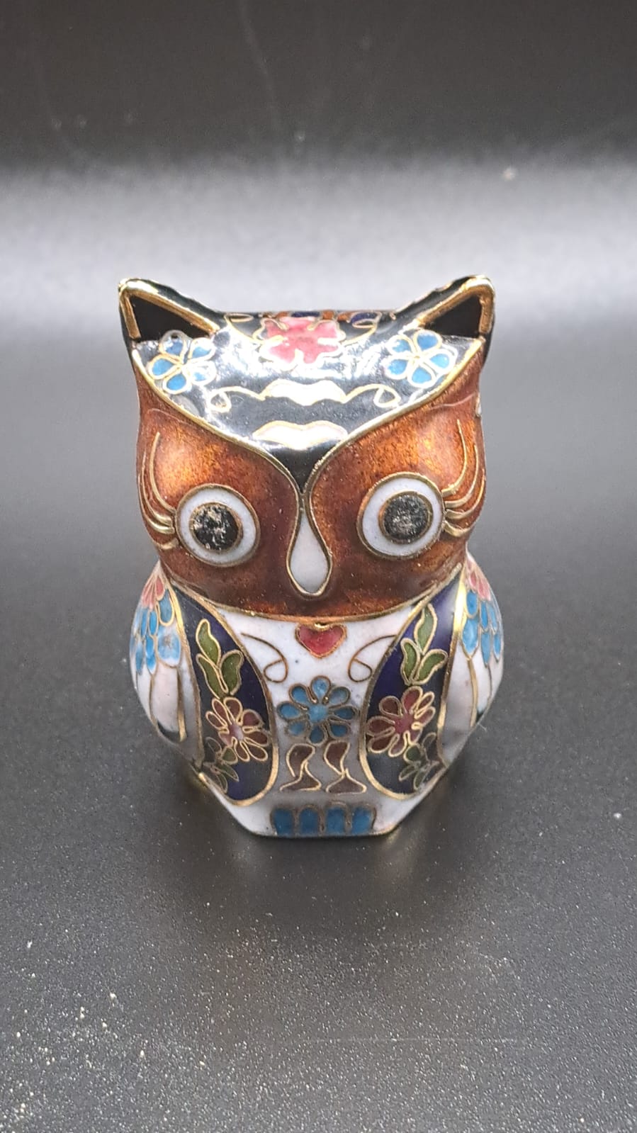 2x Chinese animal figure cloisonné handicraft owl new approx. 5x4x3cm Aa2-2