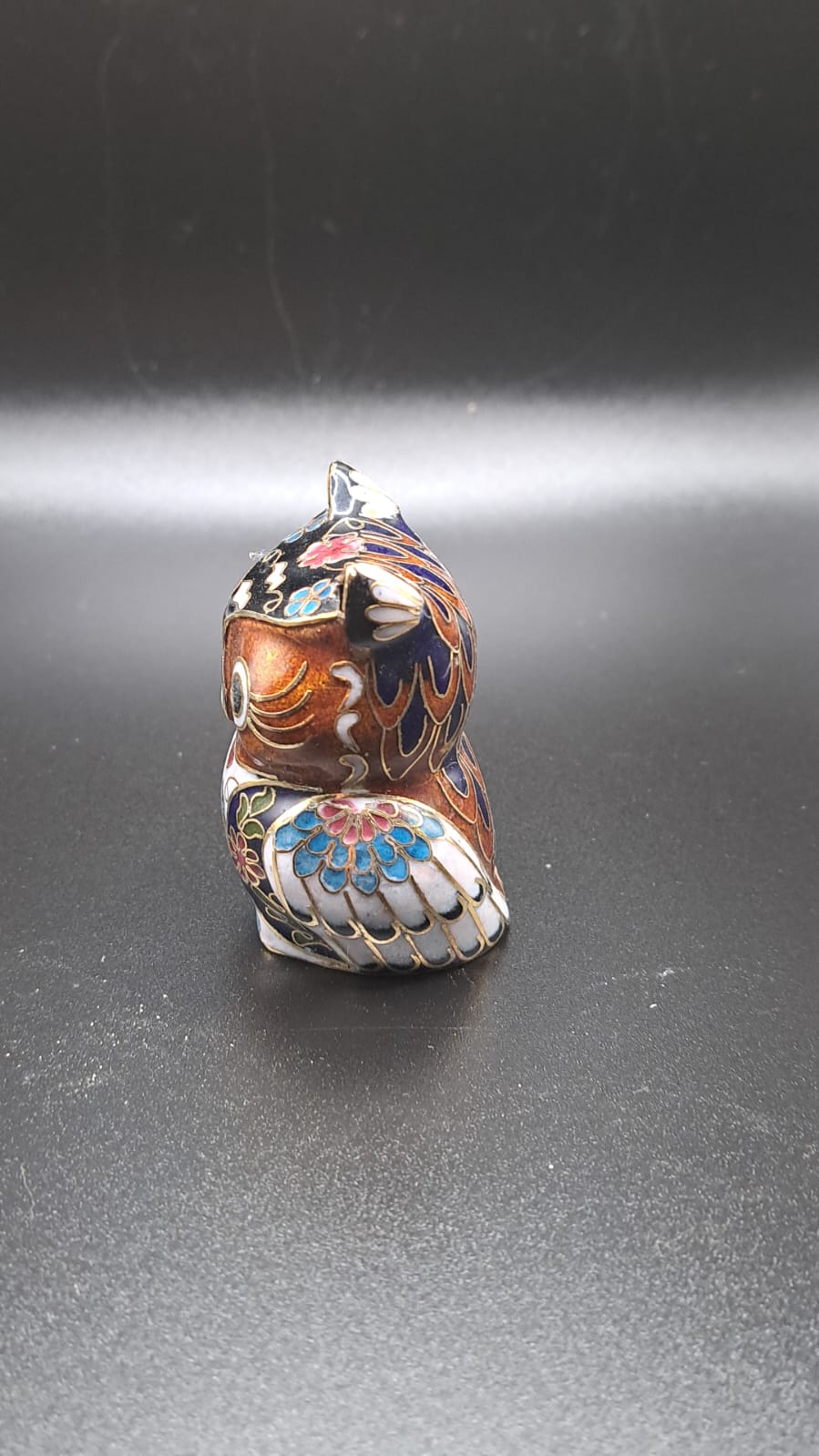 2x Chinese animal figure cloisonné handicraft owl new approx. 5x4x3cm Aa2-2