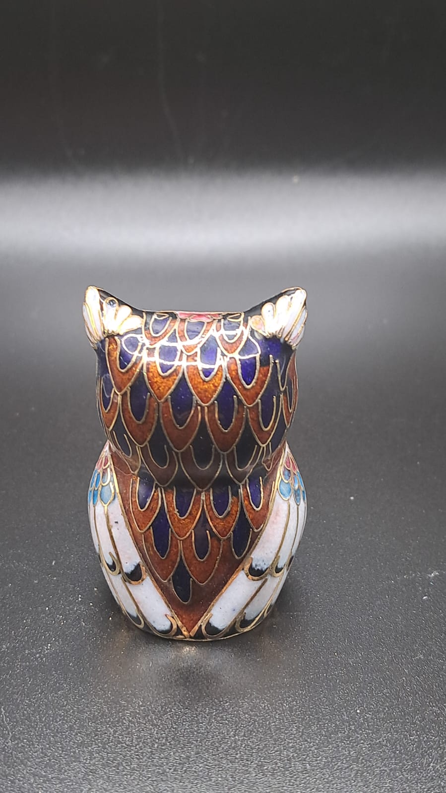 2x Chinese animal figure cloisonné handicraft owl new approx. 5x4x3cm Aa2-2