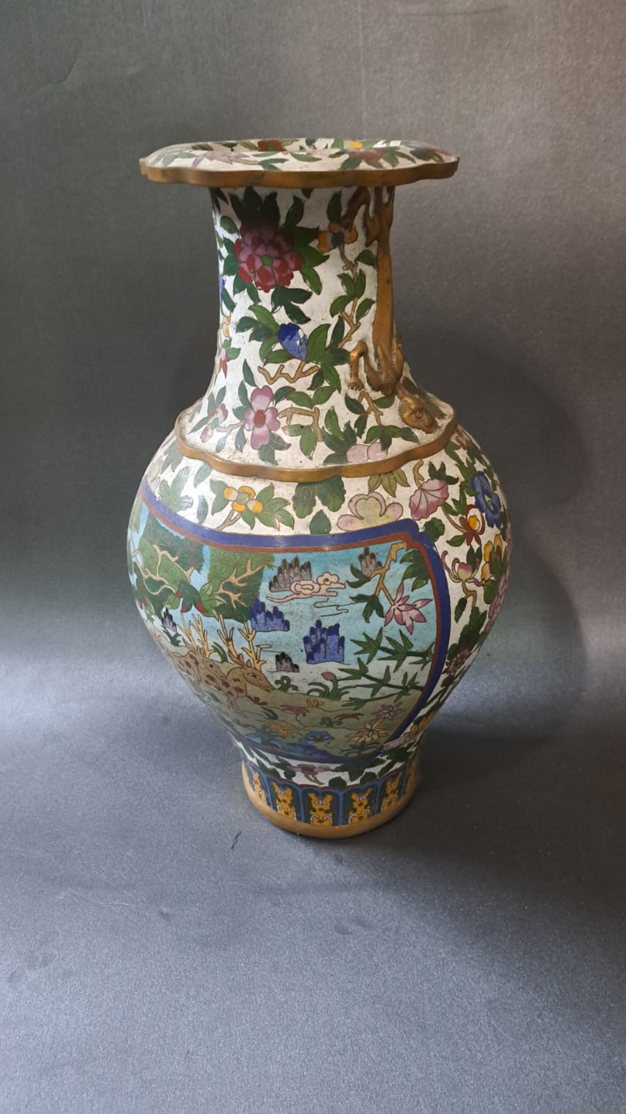 China Asien Alte antik Blumen-Deko-Vase   52x30x30cm Aa2