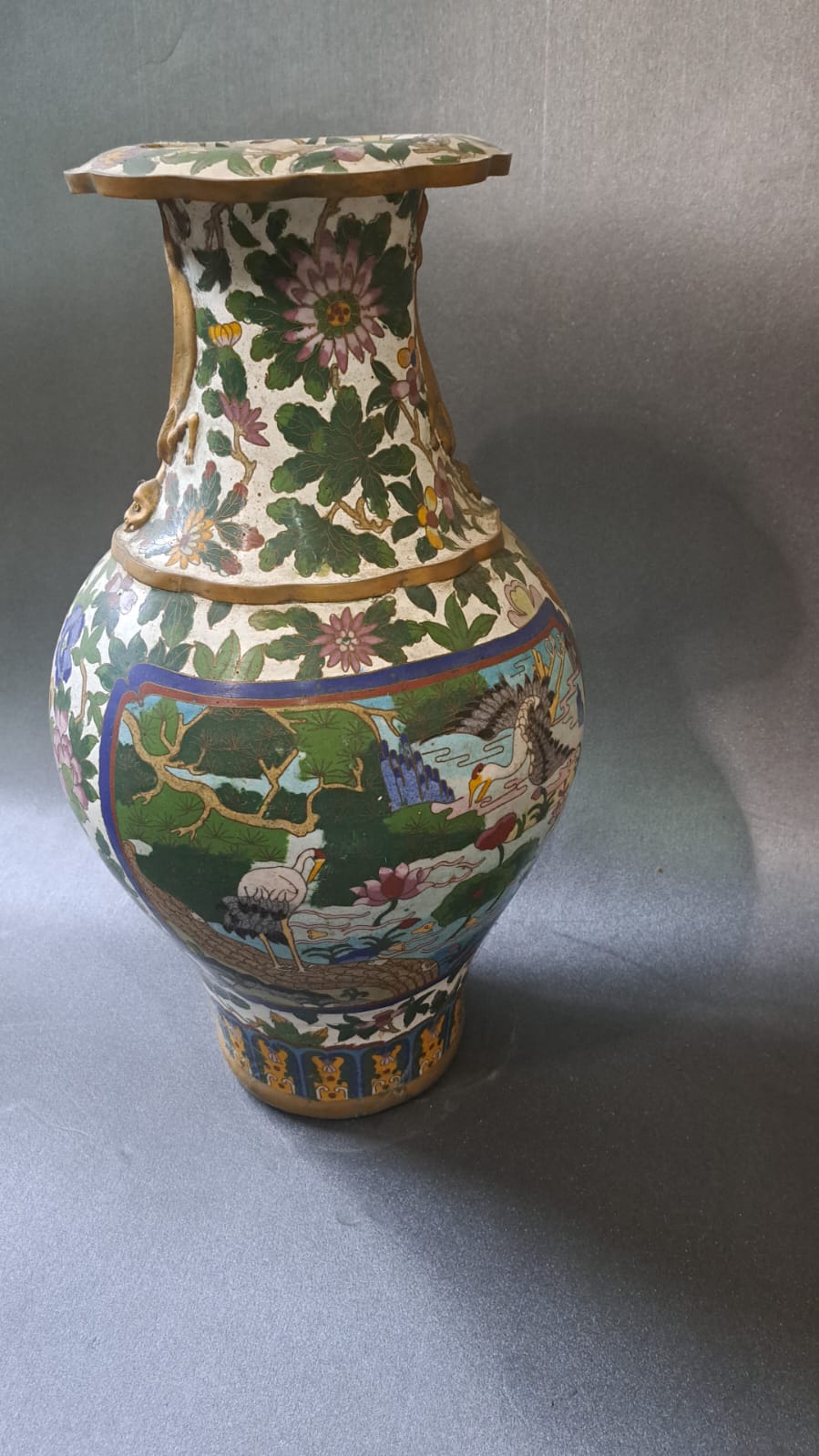 China Asia Old antique flower decoration vase 52x30x30cm Aa2