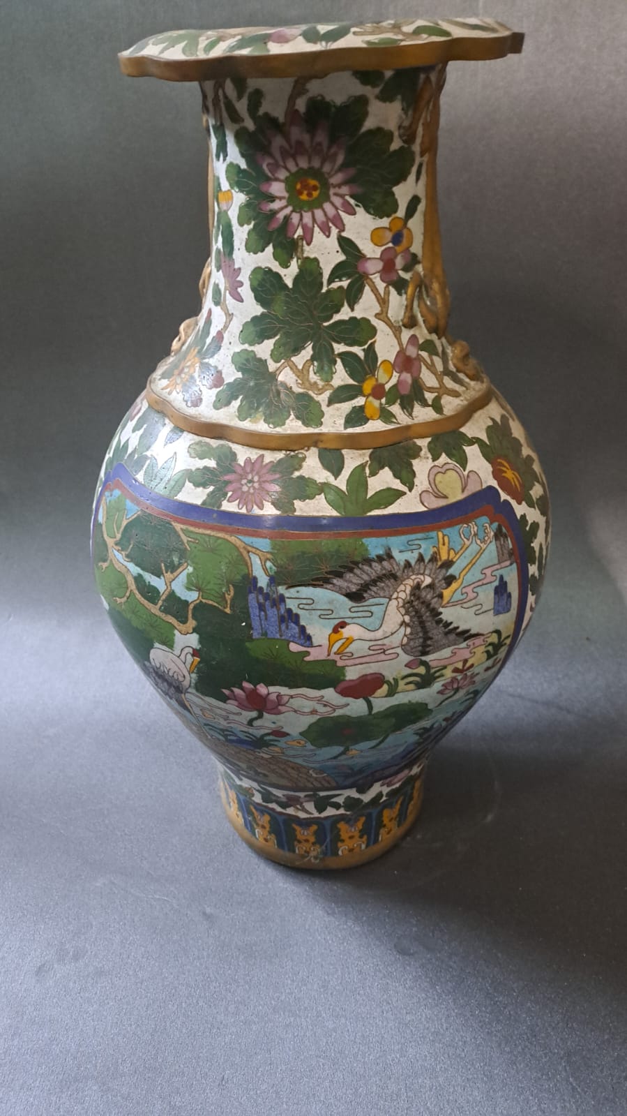 China Asien Alte antik Blumen-Deko-Vase   52x30x30cm Aa2