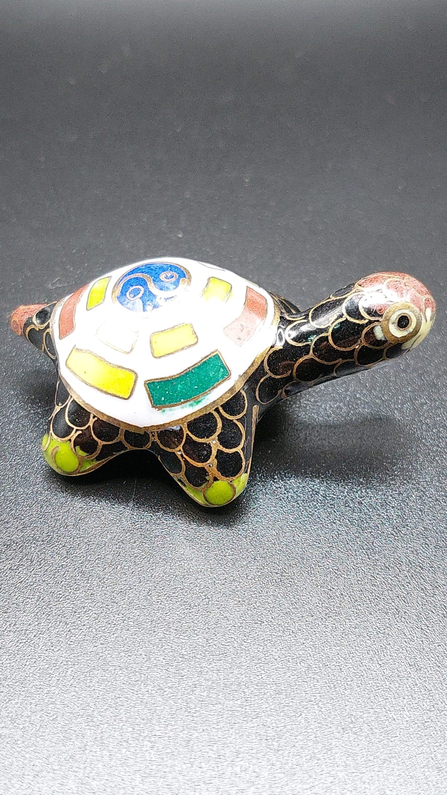 CLOISONNE turtle decoration statue 6x2x3cm A1*