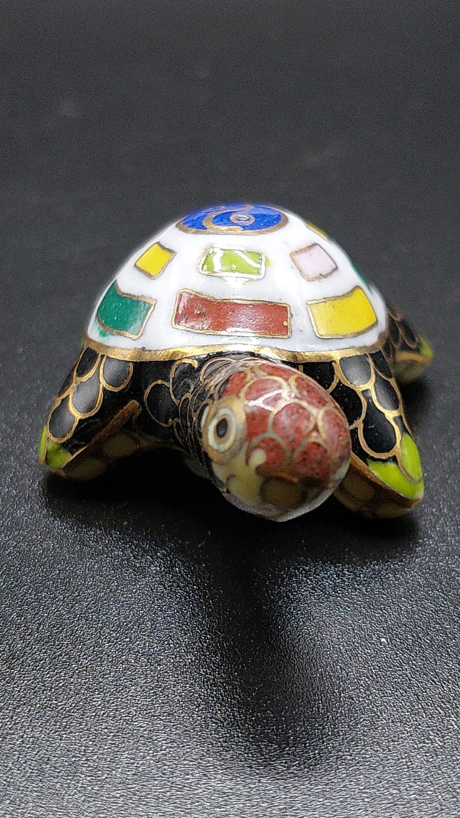 CLOISONNE turtle decoration statue 6x2x3cm A1*