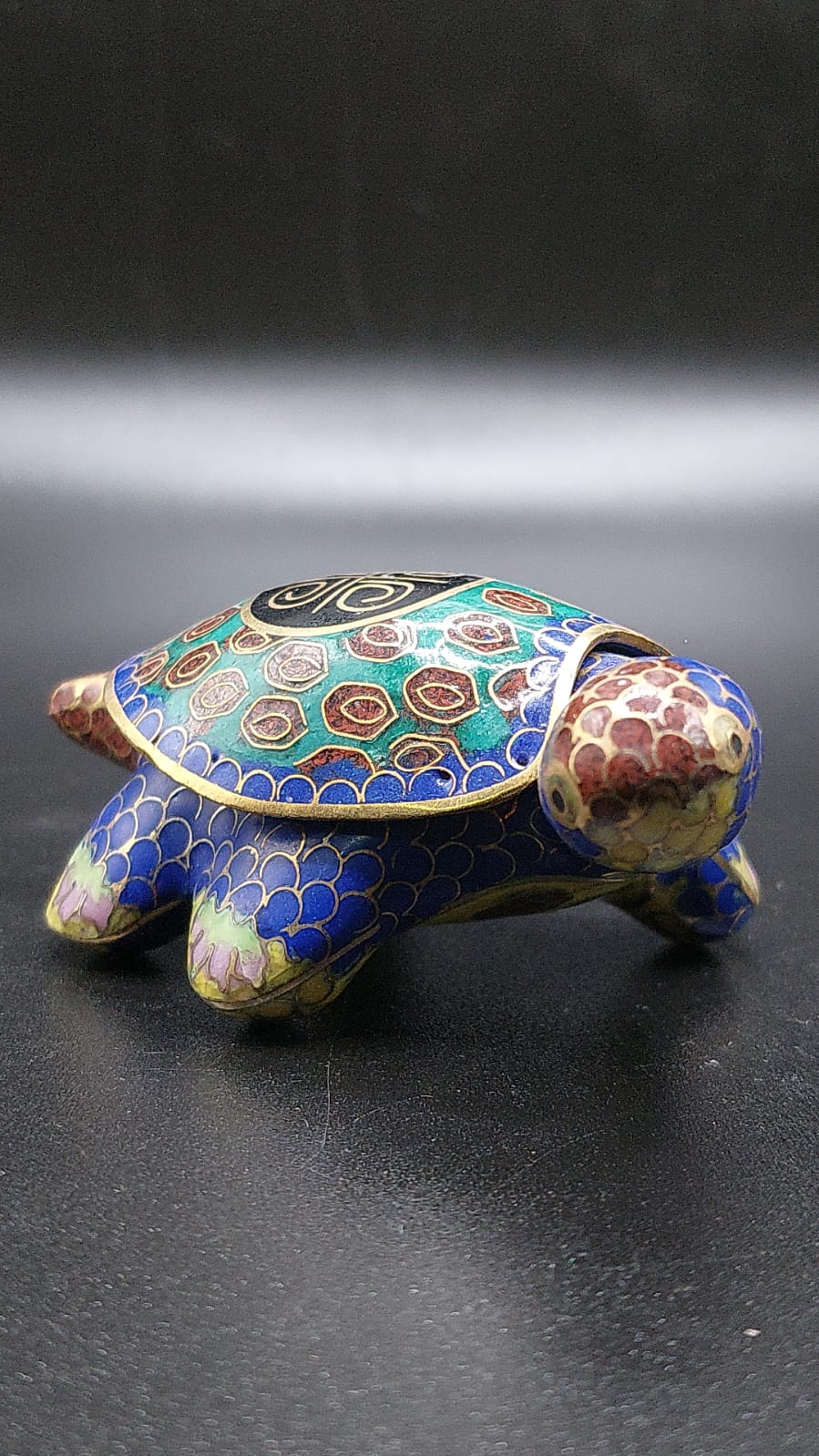 Schildkröte  dose Deko Messing emailliert Cloisonne China 7x5x3cm A-3-1