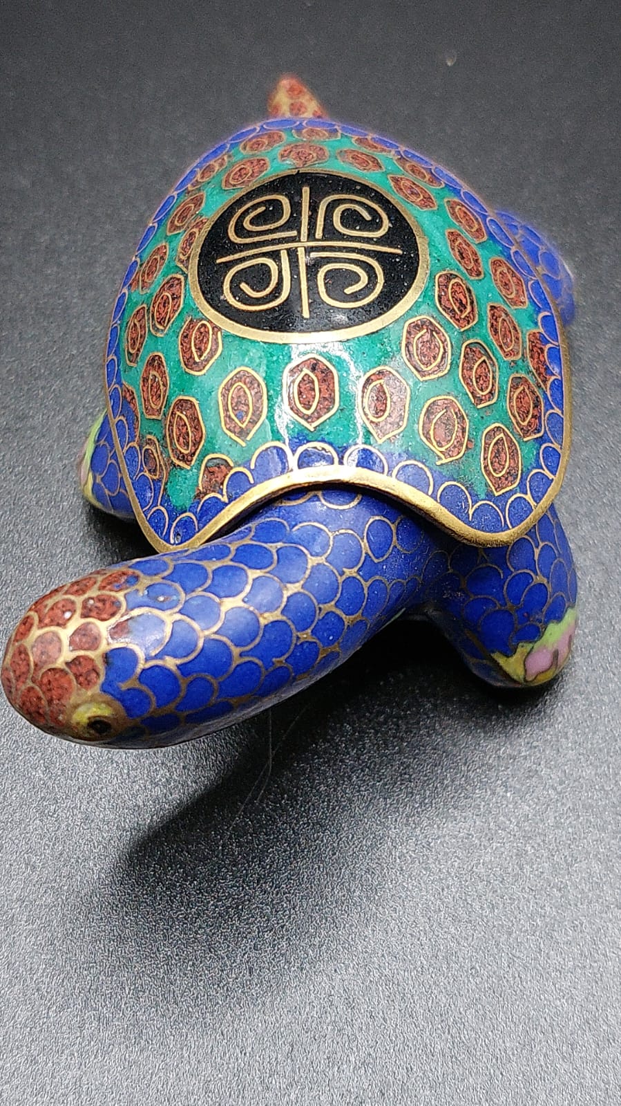 Schildkröte  dose Deko Messing emailliert Cloisonne China 7x5x3cm A-3-1