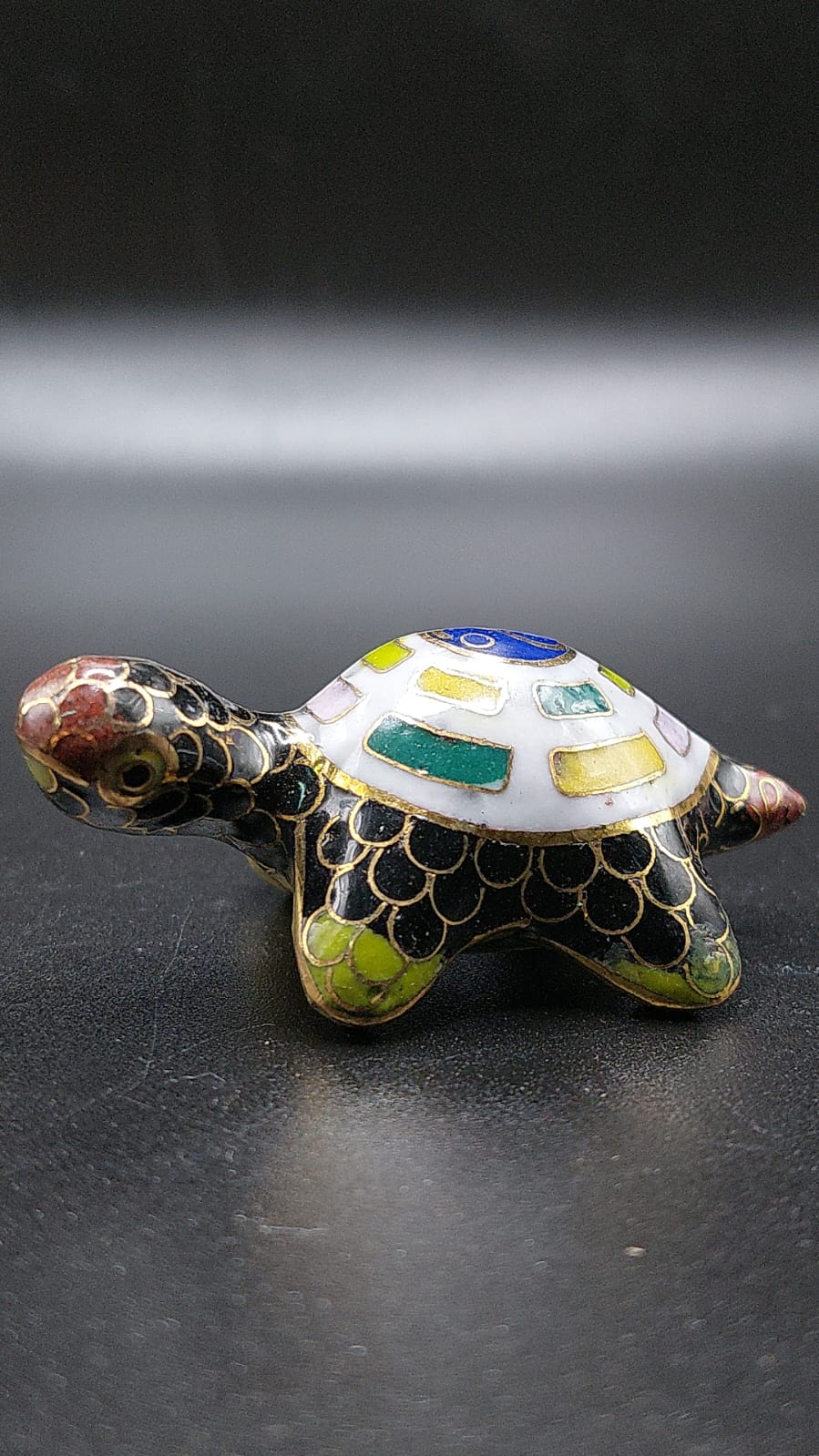 Schildkröte  dose Deko Messing emailliert Cloisonne China 5x2x3cm A-3-2