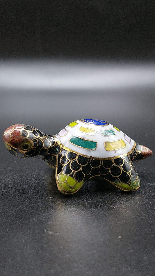 Turtle box decoration brass enamelled Cloisonne China 5x2x3cm A-3-2