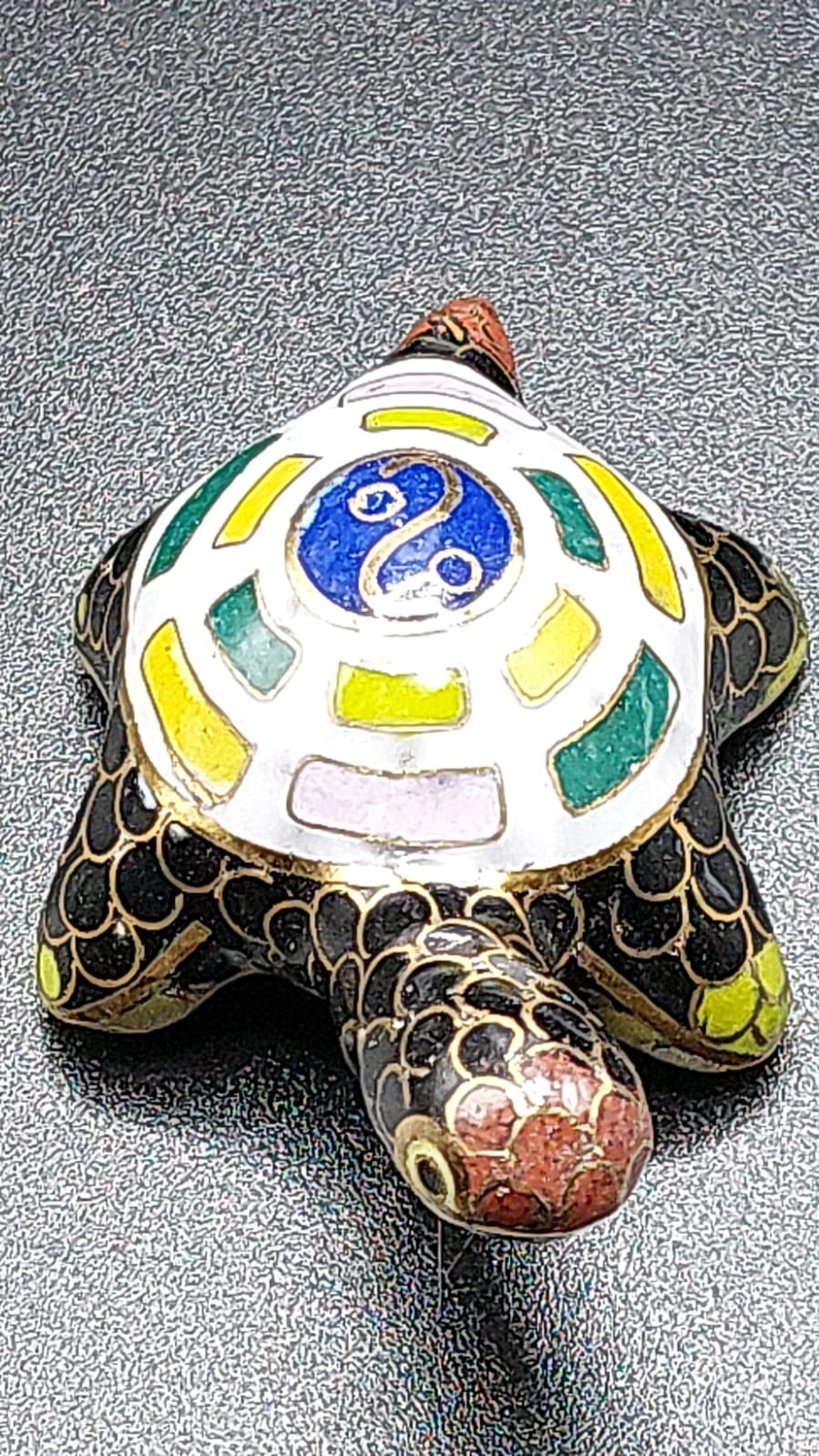 Schildkröte  dose Deko Messing emailliert Cloisonne China 5x2x3cm A-3-2